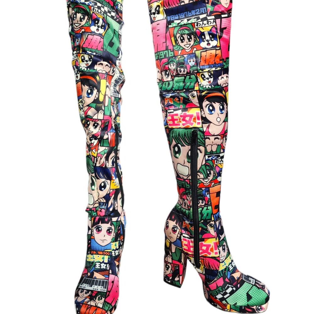Cartoon Manga Comic Thigh High Boots